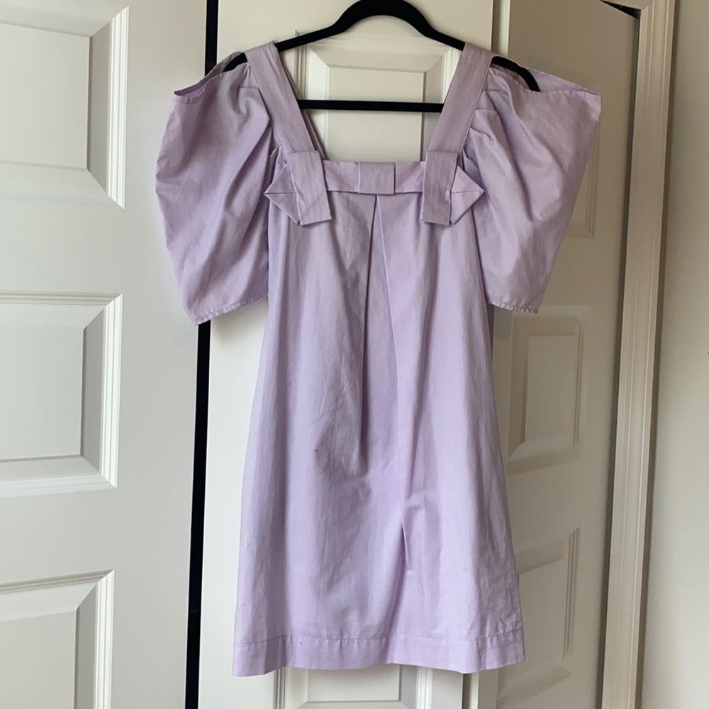 See By Chloé Lilac Puff-Sleeve Mini Dress